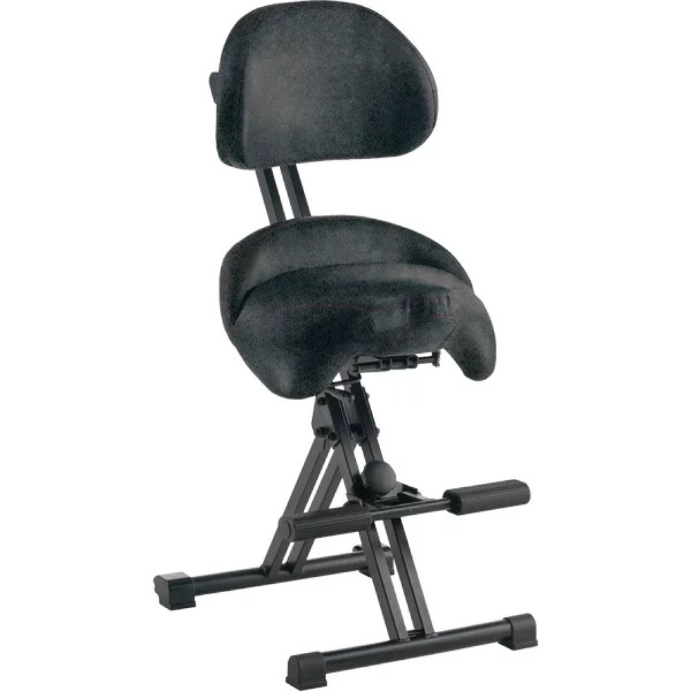 Produktabbildung: meychair Stehhilfe Comfort XXL mit Sattelsitz, Stoffbezug und Fußstütze
