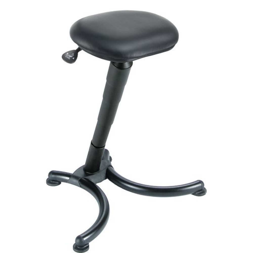 Produktabbildung: meychair Stehhilfe, Kunstledersitz, Sitzhöhe 620-830 mm, Stahlbasis, schwarz