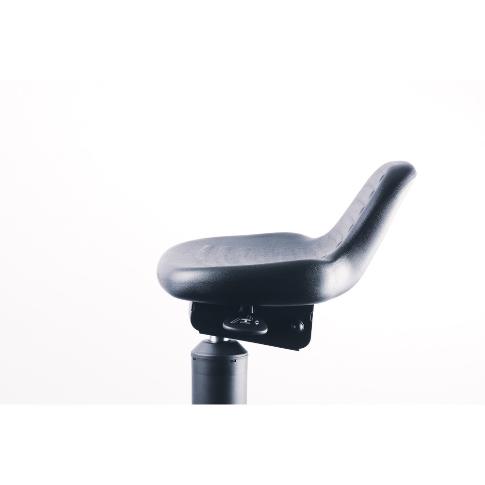 Produktabbildung Nr. 5: meychair Stehhilfe, dreh- und neigbarer PU-Sitz, Sitzhöhe 620-890 mm, Stahlbasis, kurze Rückenlehne