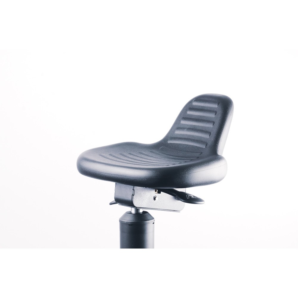Produktabbildung Nr. 6: meychair Stehhilfe, dreh- und neigbarer PU-Sitz, Sitzhöhe 620-890 mm, Stahlbasis, kurze Rückenlehne