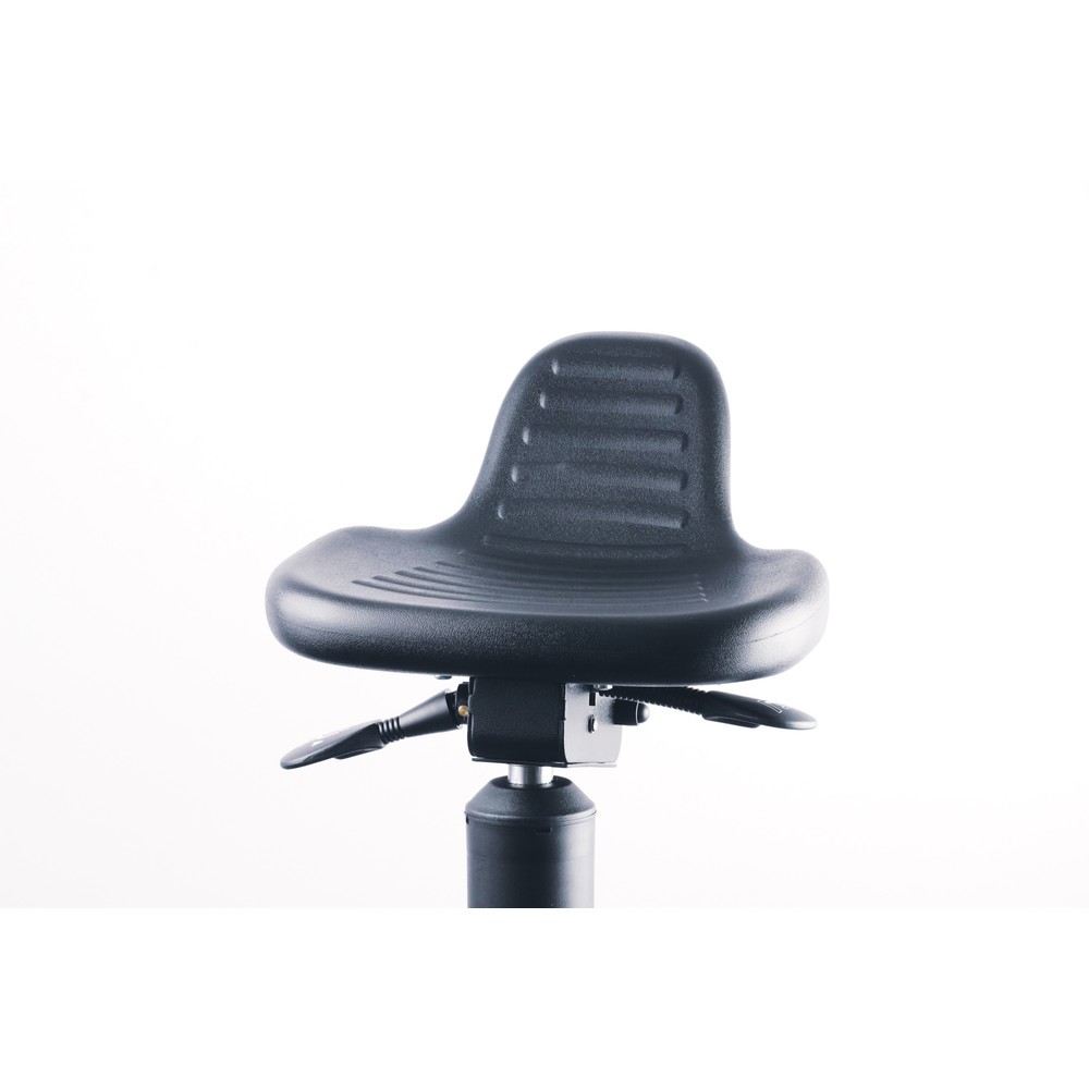 Produktabbildung Nr. 7: meychair Stehhilfe, dreh- und neigbarer PU-Sitz, Sitzhöhe 620-890 mm, Stahlbasis, kurze Rückenlehne