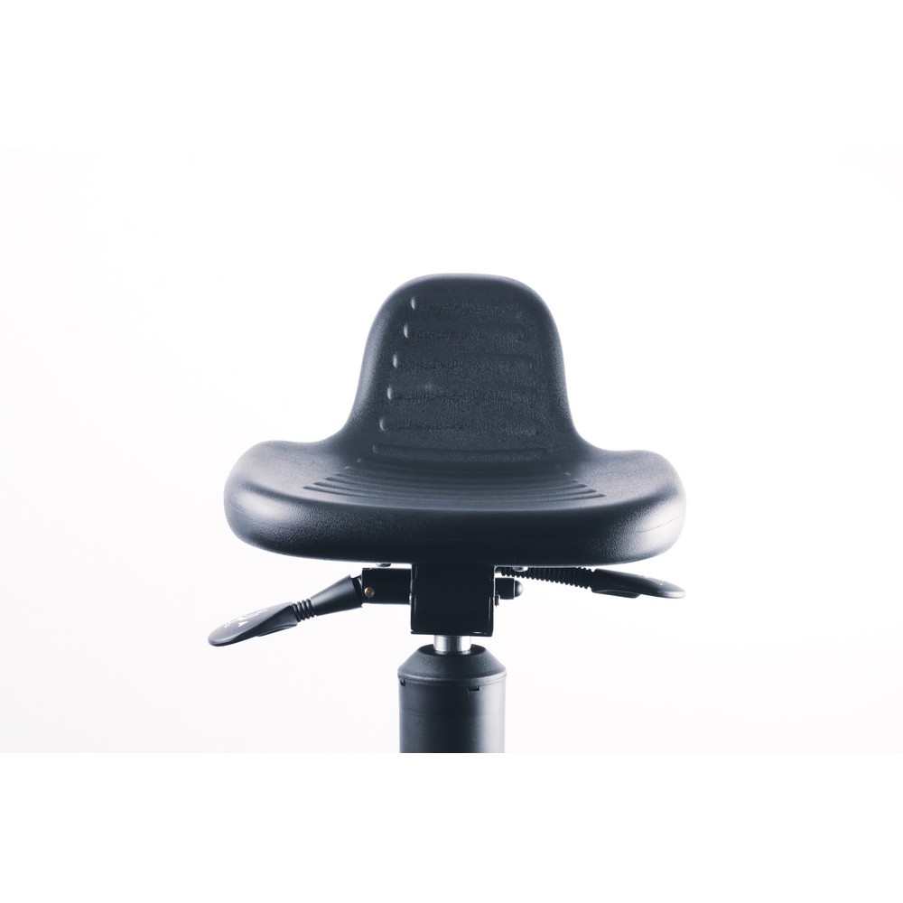 Produktabbildung Nr. 8: meychair Stehhilfe, dreh- und neigbarer PU-Sitz, Sitzhöhe 620-890 mm, Stahlbasis, kurze Rückenlehne