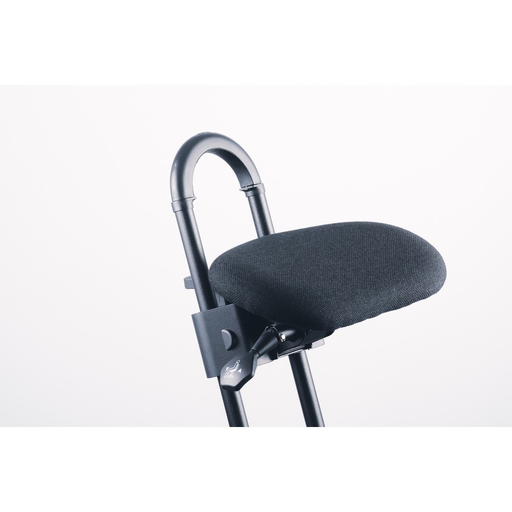 Produktabbildung Nr. 12: meychair Stehhilfe mit Rollen, Stoffpolster, Sitzhöhe 610-860 mm, Bodengleiter, Standfuß