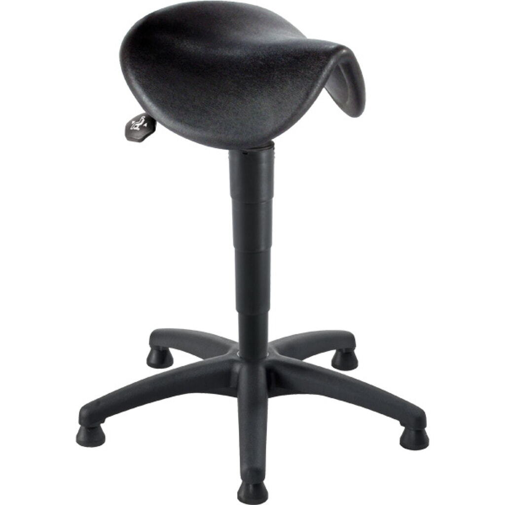 Produktabbildung: meychair Stehhilfe, neigbarer Sattelsitz, Sitzhöhe 600-860 mm, Bodengleiter