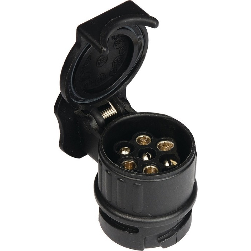 Produktabbildung: Mini-Kurzadapter, Spannung 12 V, Kunststoff, lose, Gewicht 0,08 kg schwarz 7-polig