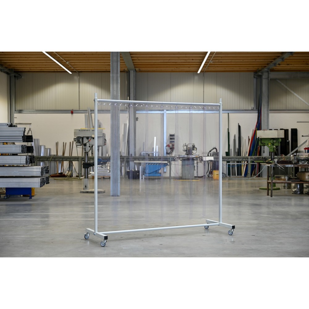 Produktabbildung Nr. 2: Mobile Schutzstellwand, 1-tlg., Lamellen 2 mm, transparent