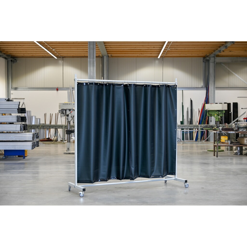 Produktabbildung Nr. 2: Mobile Schutzstellwand, nach ISO EN 25980 (EN 1598), 1-tlg., Plane 0,4 mm, dunkelgrün/matt