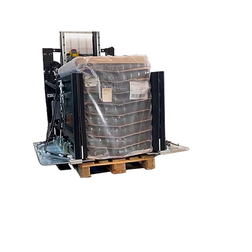 Toppy Mobiler Palettenwechsler ohne Kippen, Drehen oder Wenden, Öffnung 522 - 1.213 mm, Tragkraft 1.000 kg Produktabbildung: Toppy Mobiler Palettenwechsler ohne Kippen, Drehen oder Wenden, Öffnung 522 - 1.213 mm, Tragkraft 1.000 kg