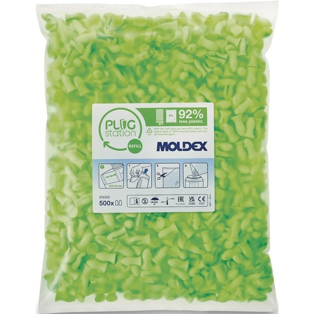 Produktabbildung: MOLDEX® Gehörschutzstöpsel Contours® 746001, EN 352-2 SNR 35 dB, 500 Paar / Nachfüllpackung