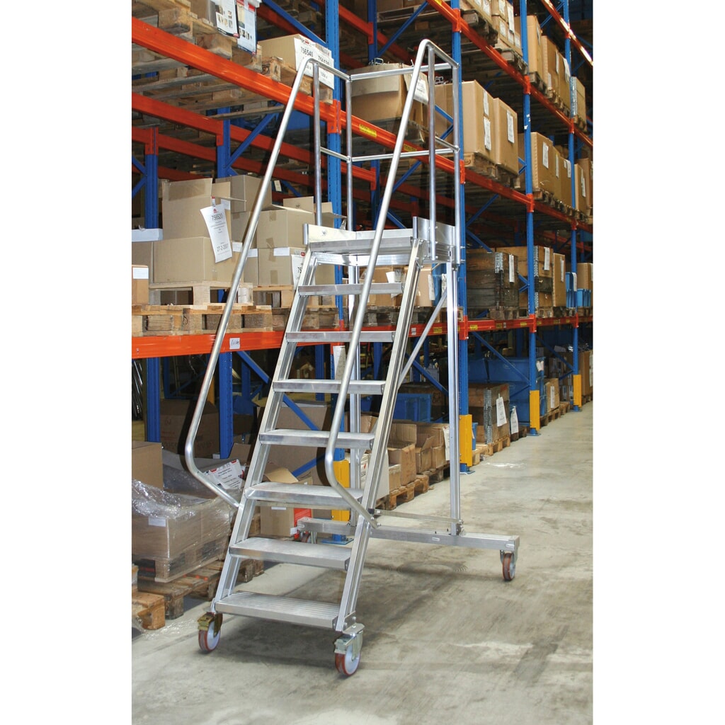 Produktabbildung Nr. 1: Plattformtreppe 60°, 4 Rollen, 3 Stufen