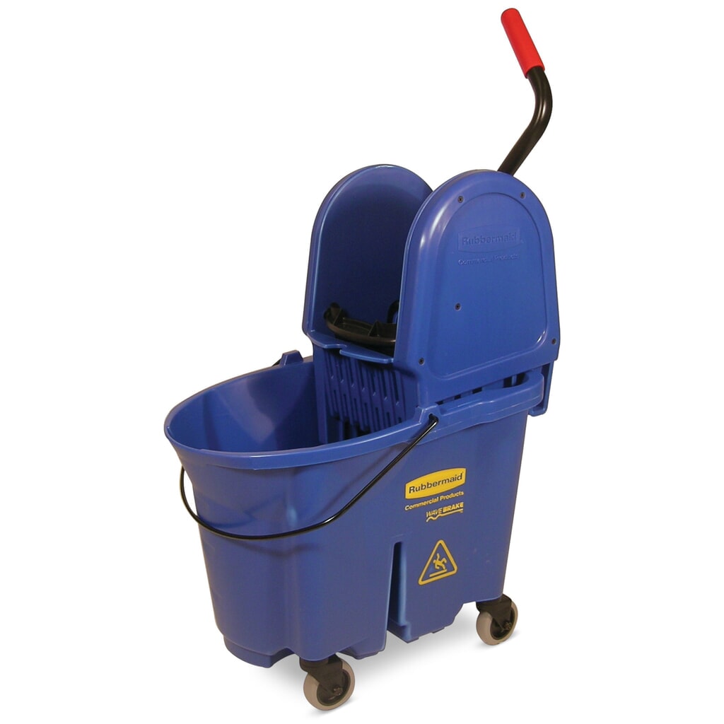 Mopp-Eimer WaveBrake® Combo, Presse mit mittigem Hebel, 33 l, blau Produktabbildung: Mopp-Eimer WaveBrake® Combo, Presse mit mittigem Hebel, 33 l, blau