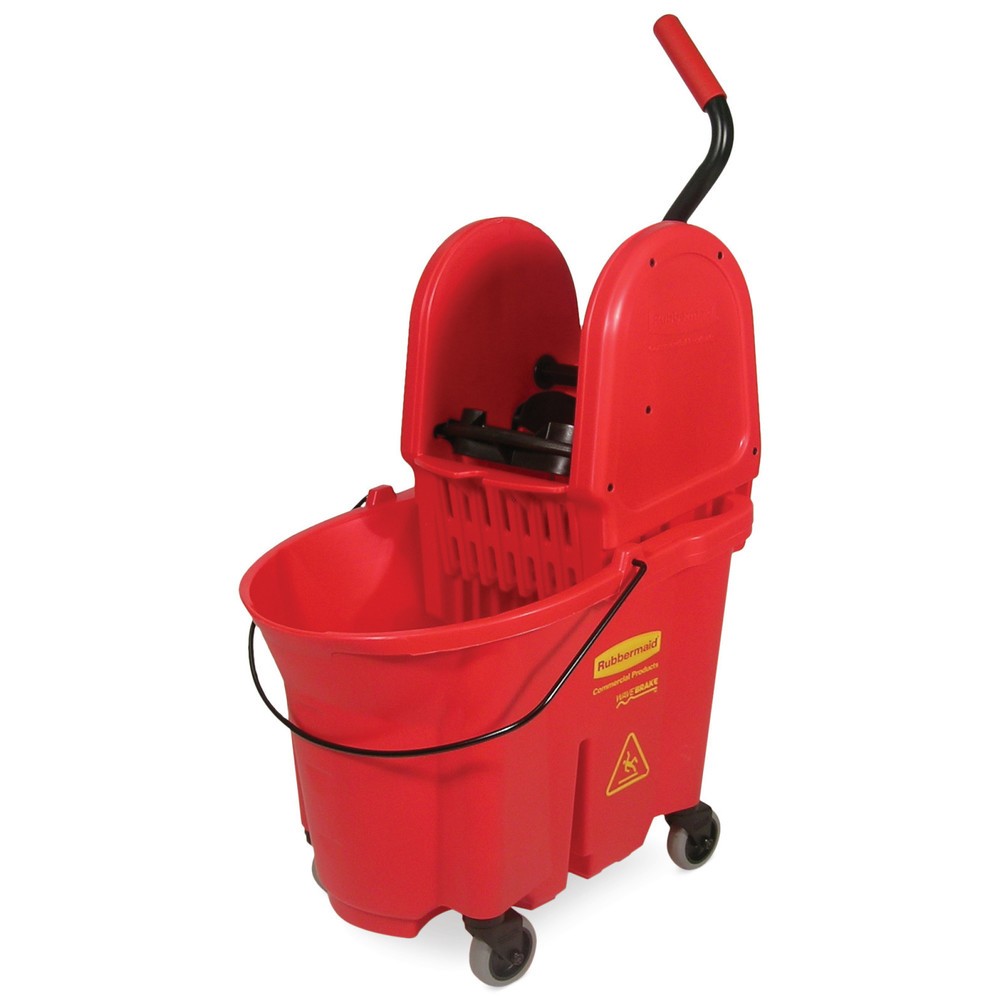 Produktabbildung: Mopp-Eimer WaveBrake® Combo, Presse mit mittigem Hebel, 33 l, rot