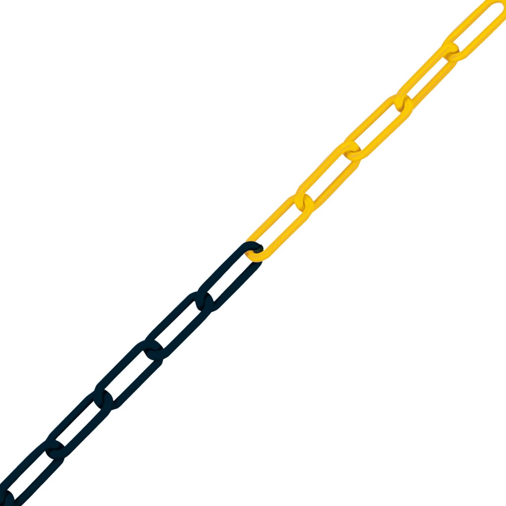 Produktabbildung: Absperrkette, Nylon, Stärke 8 mm, Länge 25 m, schwarz/gelb