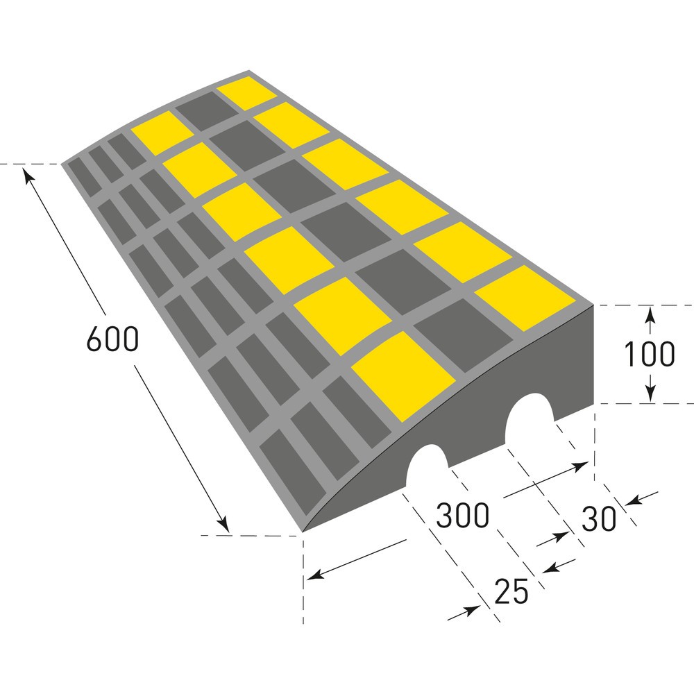 Produktabbildung Nr. 2: MORAVIA Bordstein-Rampe, Hartgummi, HxBxT 100 x 600 x 300 mm