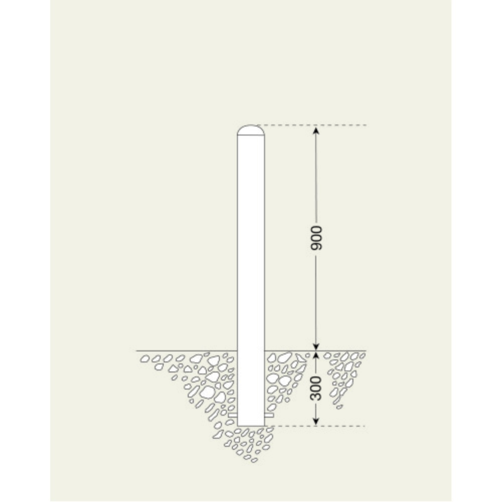 Produktabbildung Nr. 3: MORAVIA CITY-Poller BERLIN, Rundrohr Ø 108 mm, zum Einbetonieren inkl. Erdanker, feststehend