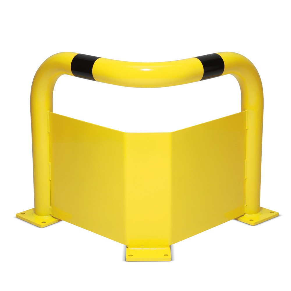 Produktabbildung: MORAVIA Rammschutzbügel, mit Unterfahrschutz, Außenbereich, winkelförmig, HxL 350 x 600 mm