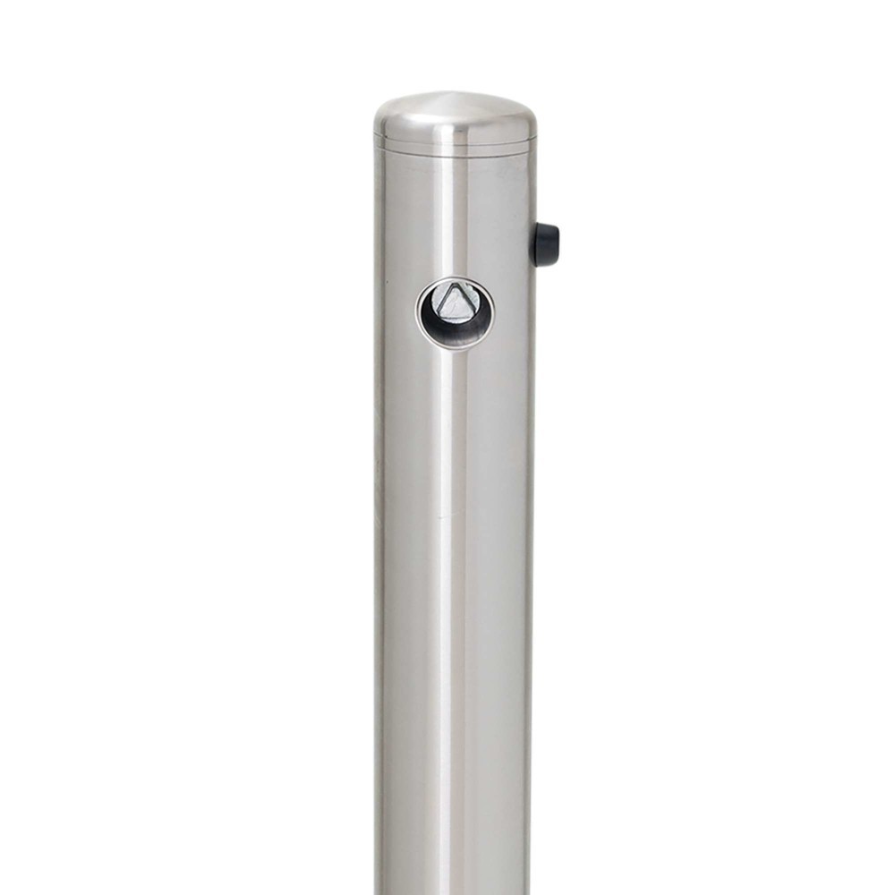 Produktabbildung Nr. 3: MORAVIA Edelstahlpoller MILANO, zum Aufdübeln, umlegbar, Dreikantverschluss, HxØ 925 x 76 mm