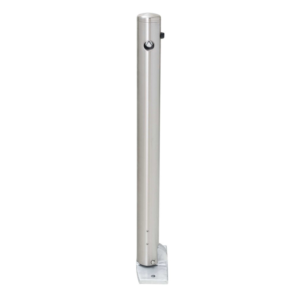 Produktabbildung Nr. 4: MORAVIA Edelstahlpoller MILANO, zum Aufdübeln, umlegbar, Dreikantverschluss, HxØ 925 x 76 mm