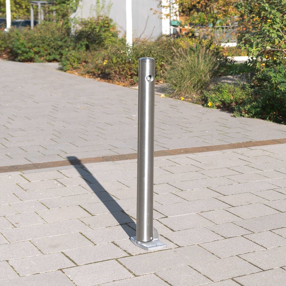 Produktabbildung Nr. 6: MORAVIA Edelstahlpoller MILANO, zum Aufdübeln, umlegbar, Dreikantverschluss, HxØ 925 x 76 mm