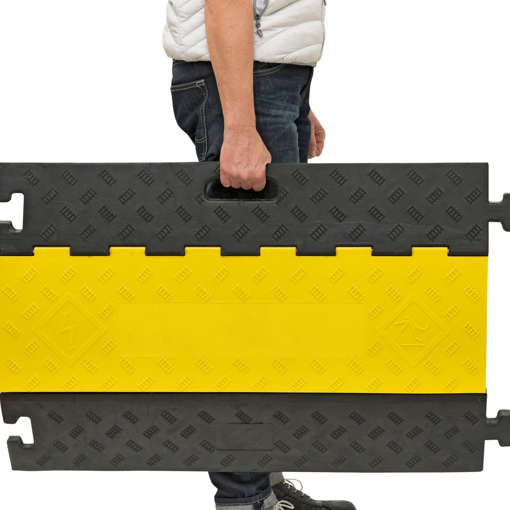 Produktabbildung Nr. 6: MORAVIA Kabelbrücke mit 5 Schächten, steckbar, HxBxT 50 x 900 x 590 mm,  schwarz/gelb