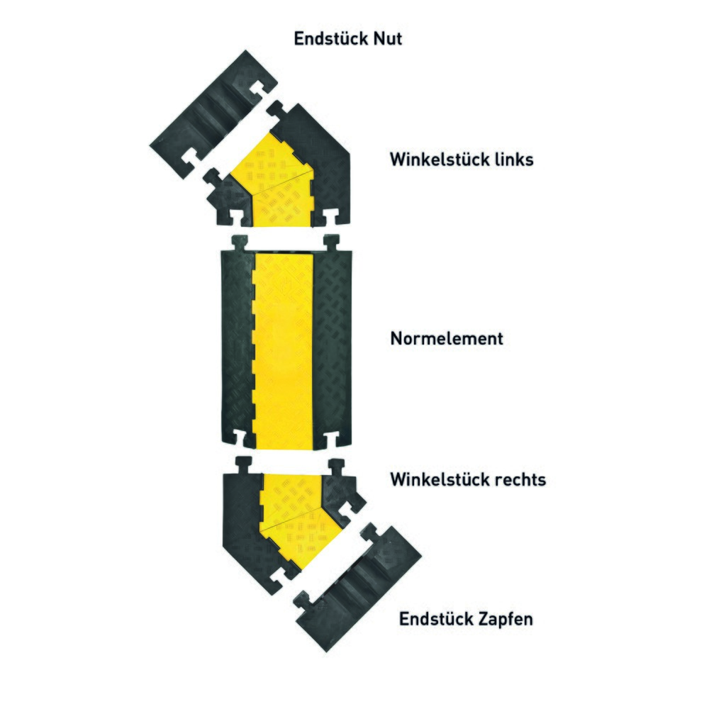 Produktabbildung Nr. 4: MORAVIA Kabelbrücke mit 5 Schächten, steckbar, HxBxT 50 x 900 x 590 mm,  schwarz/gelb