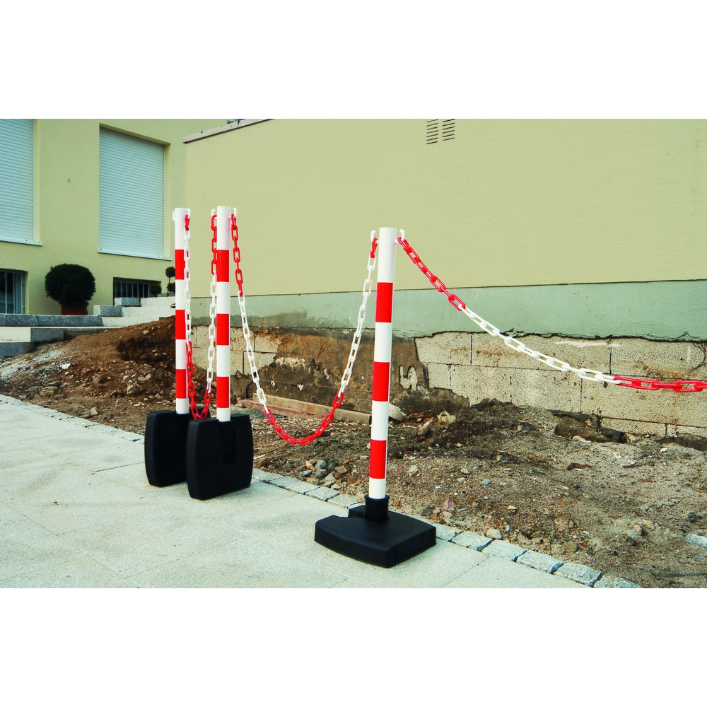 Produktabbildung Nr. 3: MORAVIA Ketten-Warnständer-Set GUARDA-Flex, 4 Ständer + 10 m Kette, rot/weiß
