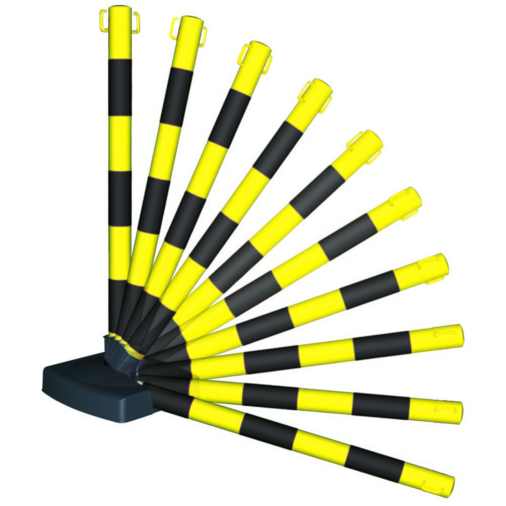 Produktabbildung Nr. 2: MORAVIA Ketten-Warnständer-Set GUARDA-Flex, 4 Ständer + 10 m Kette, schwarz/gelb