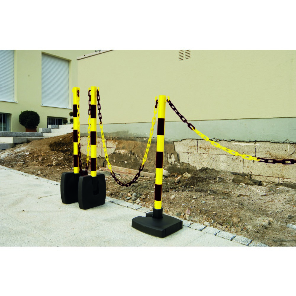 Produktabbildung Nr. 3: MORAVIA Ketten-Warnständer-Set GUARDA-Flex, 4 Ständer + 10 m Kette, schwarz/gelb