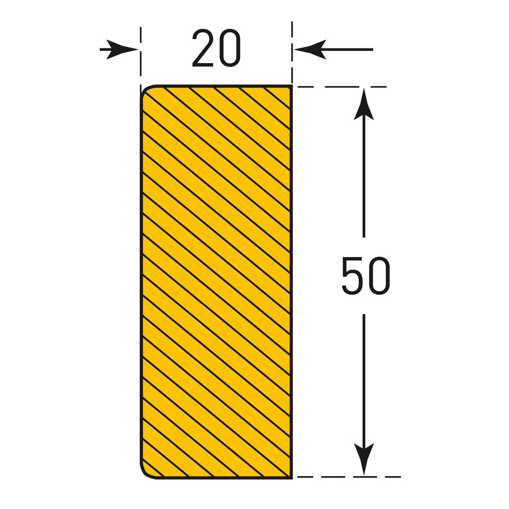 Produktabbildung Nr. 4: MORAVIA Prallschutz für Flächen, rechteckig, selbstklebend, HxB 50 x 20 mm, Länge 5 m