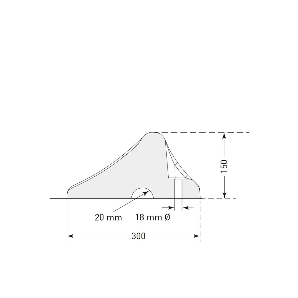 Produktabbildung Nr. 2: MORAVIA Radstopp Heavy Duty, schwarz, HxBxT 150 x 1.000 x 300 mm