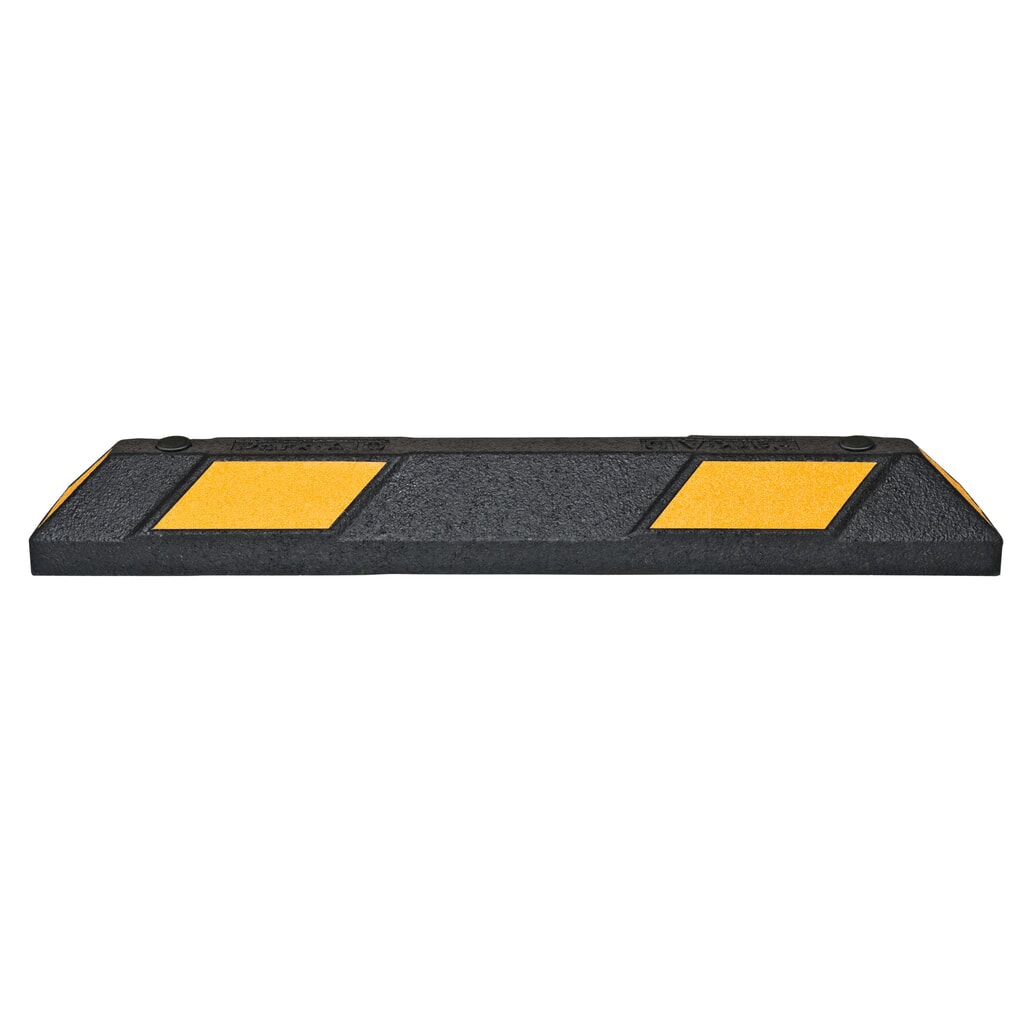 MORAVIA Radstopp Park-AID®, schwarz mit gelben Reflexstreifen, Breite 900 mm Produktabbildung Nr. 1: MORAVIA Radstopp Park-AID®, schwarz mit gelben Reflexstreifen, Breite 900 mm