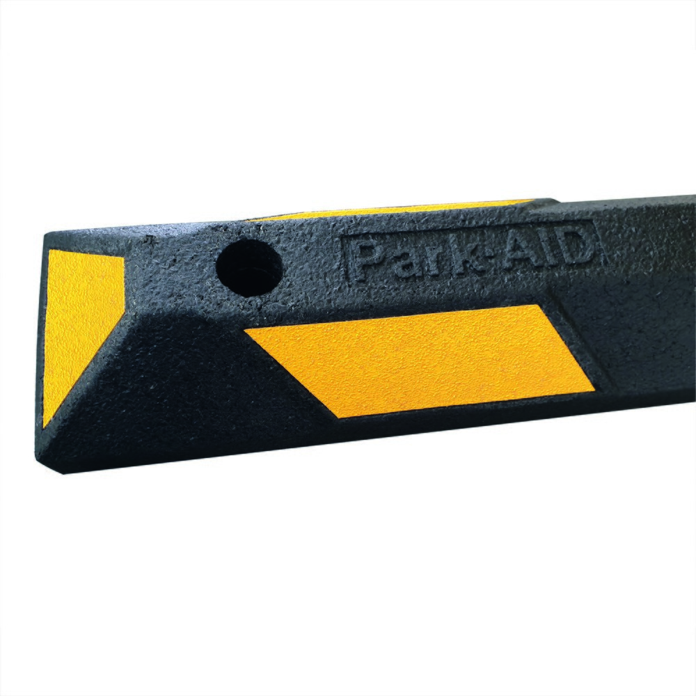 Produktabbildung Nr. 3: MORAVIA Radstopp Park-AID®, schwarz mit gelben Reflexstreifen, Breite 900 mm