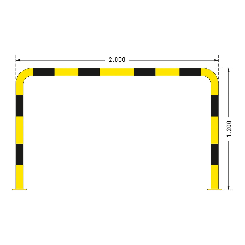 Produktabbildung Nr. 2: MORAVIA Rammschutzbügel, Innenbereich, HxL 1.200 x 2.000 mm, Ø 76 mm
