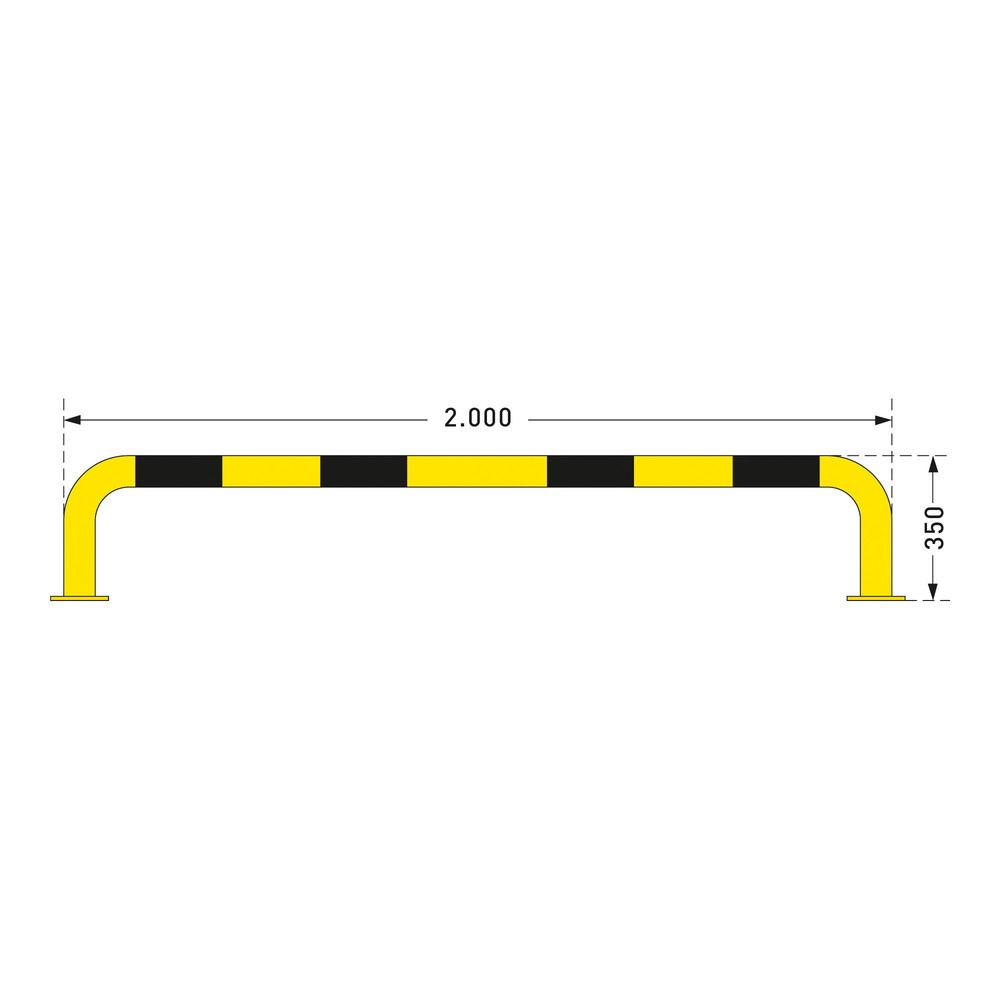 Produktabbildung Nr. 2: MORAVIA Rammschutzbügel, Außenbereich, HxL 350 x 2.000 mm, Ø 76 mm