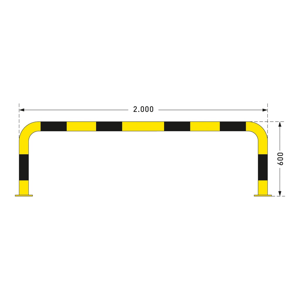 MORAVIA Rammschutzbügel, Innenbereich, HxL 600 x 2.000 mm, Ø 76 mm Produktabbildung Nr. 2: MORAVIA Rammschutzbügel, Innenbereich, HxL 600 x 2.000 mm, Ø 76 mm