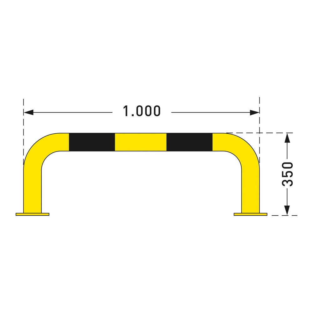 Produktabbildung Nr. 2: MORAVIA Rammschutzbügel, Innenbereich, HxL 350 x 1.000 mm, Ø 76 mm