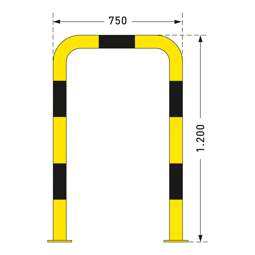 MORAVIA Rammschutzbügel, Innenbereich, HxL 1.200 x 750 mm, Ø 76 mm Produktabbildung Nr. 3: MORAVIA Rammschutzbügel, Innenbereich, HxL 1.200 x 750 mm, Ø 76 mm
