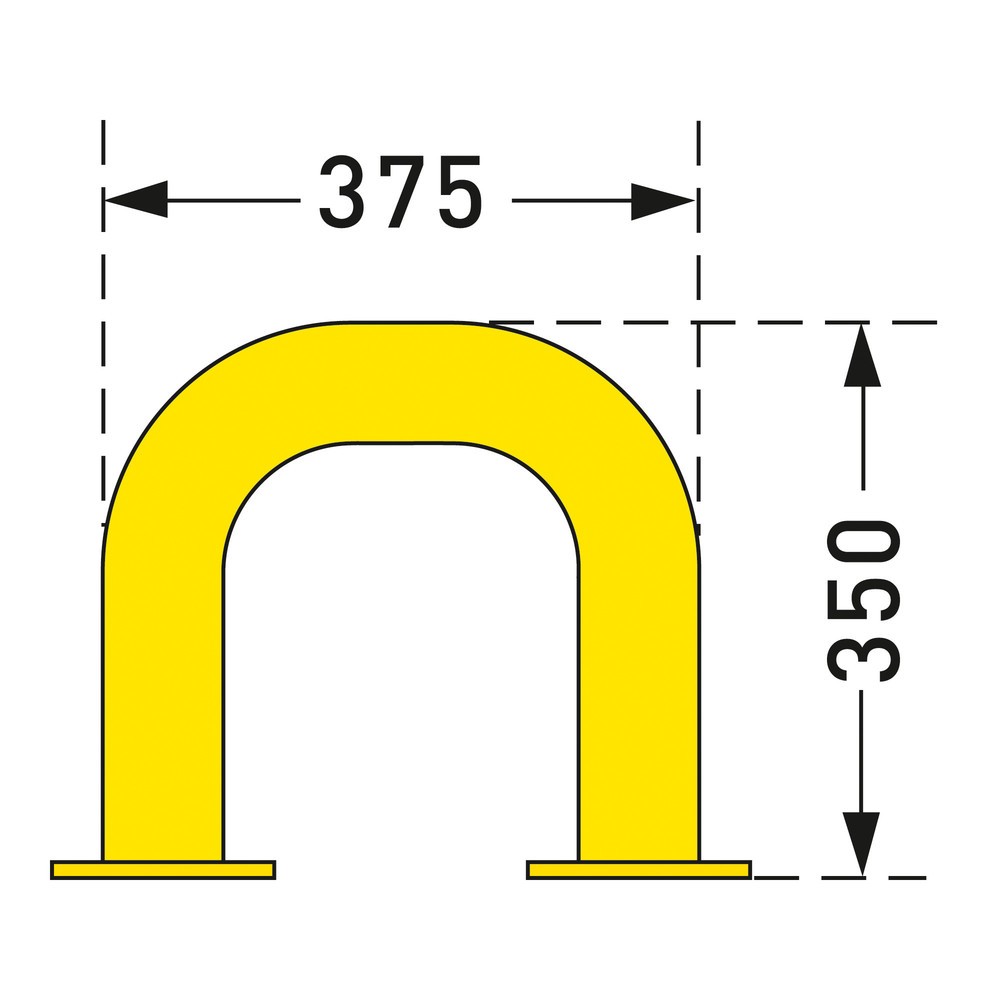 Produktabbildung Nr. 2: MORAVIA Rammschutzbügel, Außenbereich, HxL 350 x 375 mm, Ø 76 mm