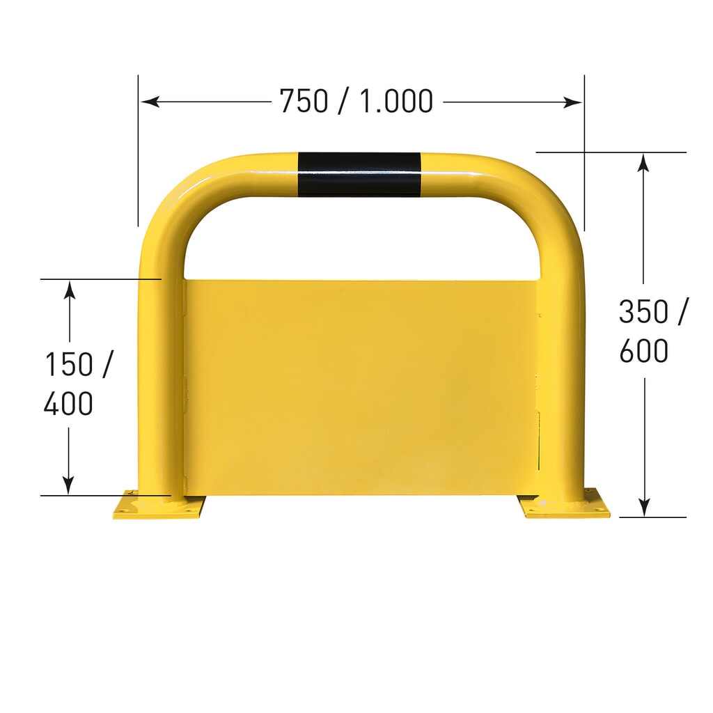 Produktabbildung Nr. 2: MORAVIA Rammschutzbügel mit Unterfahrschutz, Innenbereich, HxL 600 x 750 mm