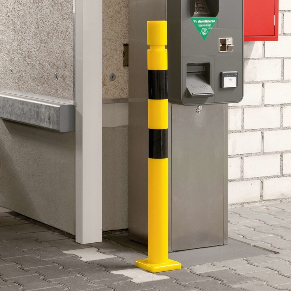 MORAVIA neigbarer Rammschutzpoller FLEX, Innen- und Außenbereich, schwarz-gelb, Höhe 1.000 mm, Ø 80 mm Produktabbildung Nr. 5: MORAVIA neigbarer Rammschutzpoller FLEX, Innen- und Außenbereich, schwarz-gelb, Höhe 1.000 mm, Ø 80 mm