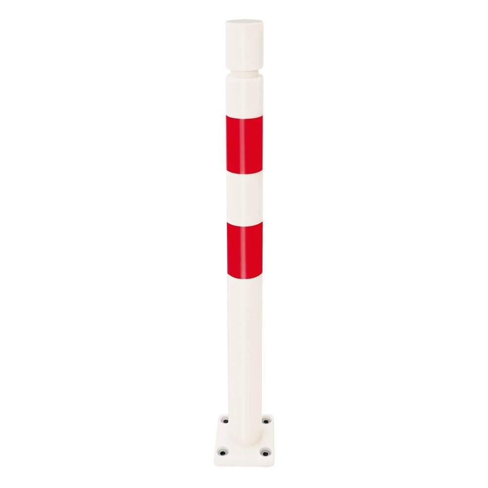 Produktabbildung: MORAVIA neigbarer Rammschutzpoller FLEX, Innen- und Außenbereich, rot-weiß, Höhe 1.000 mm, Ø 80 mm