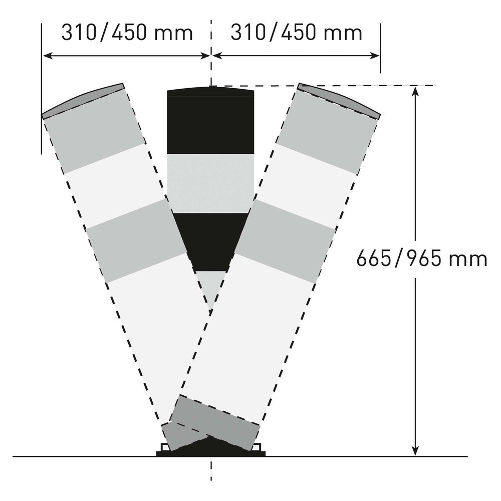 Produktabbildung Nr. 4: MORAVIA neigbarer Rammschutzpoller Swing, Innenbereich, Höhe 655 mm, Ø 159 mm
