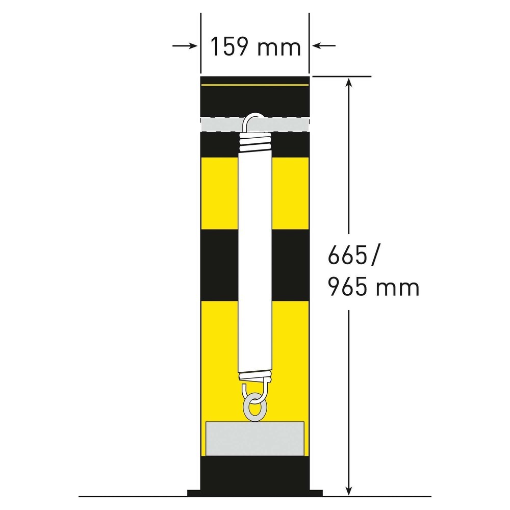 Produktabbildung Nr. 5: MORAVIA neigbarer Rammschutzpoller Swing, Innenbereich, Höhe 655 mm, Ø 159 mm