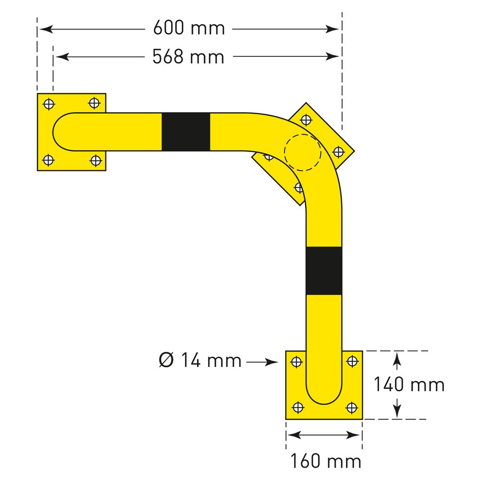 Produktabbildung Nr. 4: MORAVIA Rammschutzbügel,  Außenbereich, winkelförmig, winkelförmig, HxT 350 x 600 mm