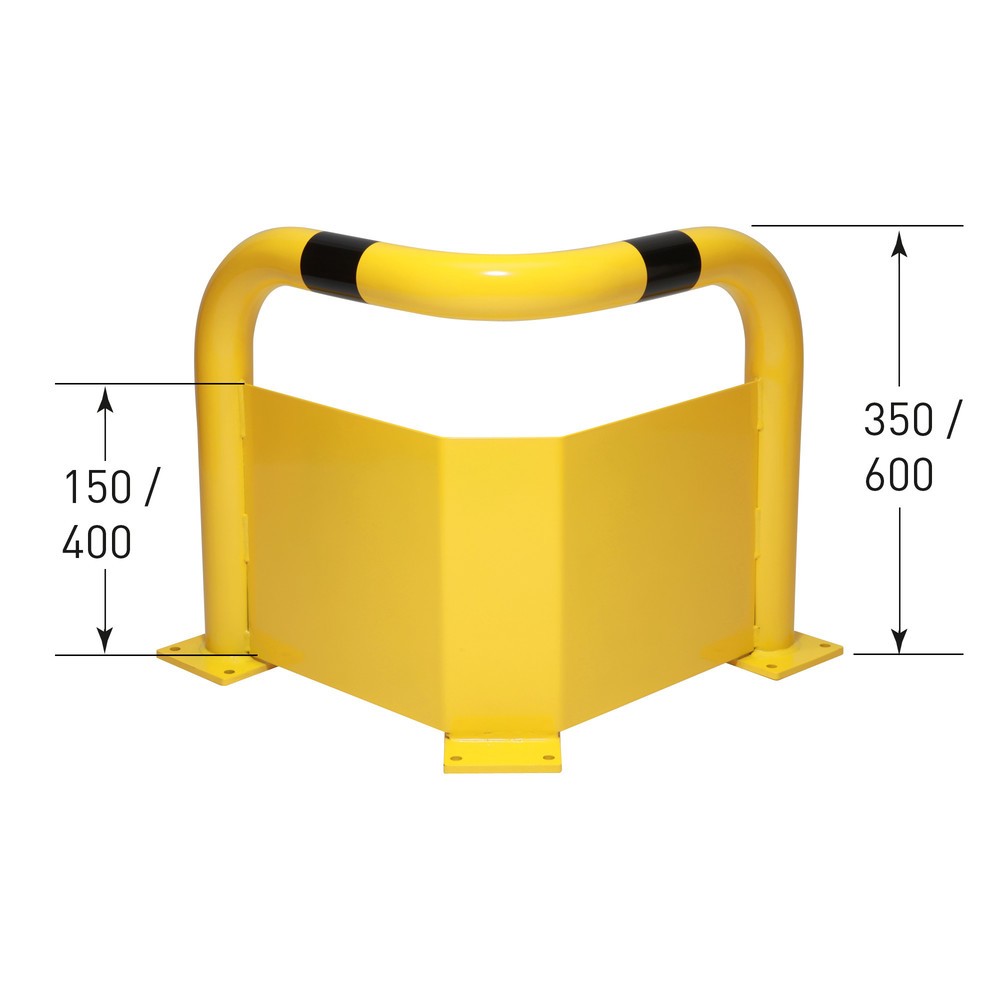Produktabbildung Nr. 3: MORAVIA Rammschutzbügel mit Unterfahrschutz,  Innenbereich, winkelförmig, HxL 600 x 600 mm