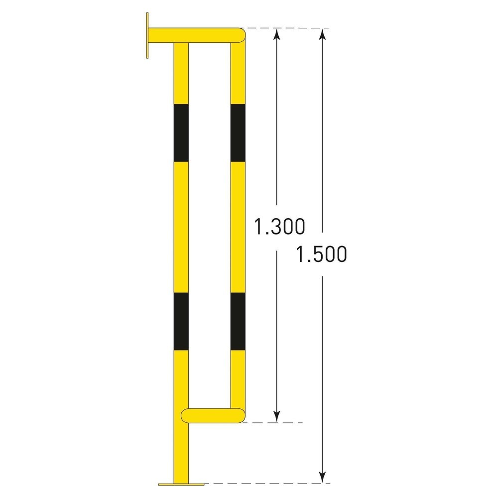 Produktabbildung Nr. 4: MORAVIA Rammschutzbügel für Rohre, Außenbereich, winkelförmig, HxT 1.500 x 350 mm
