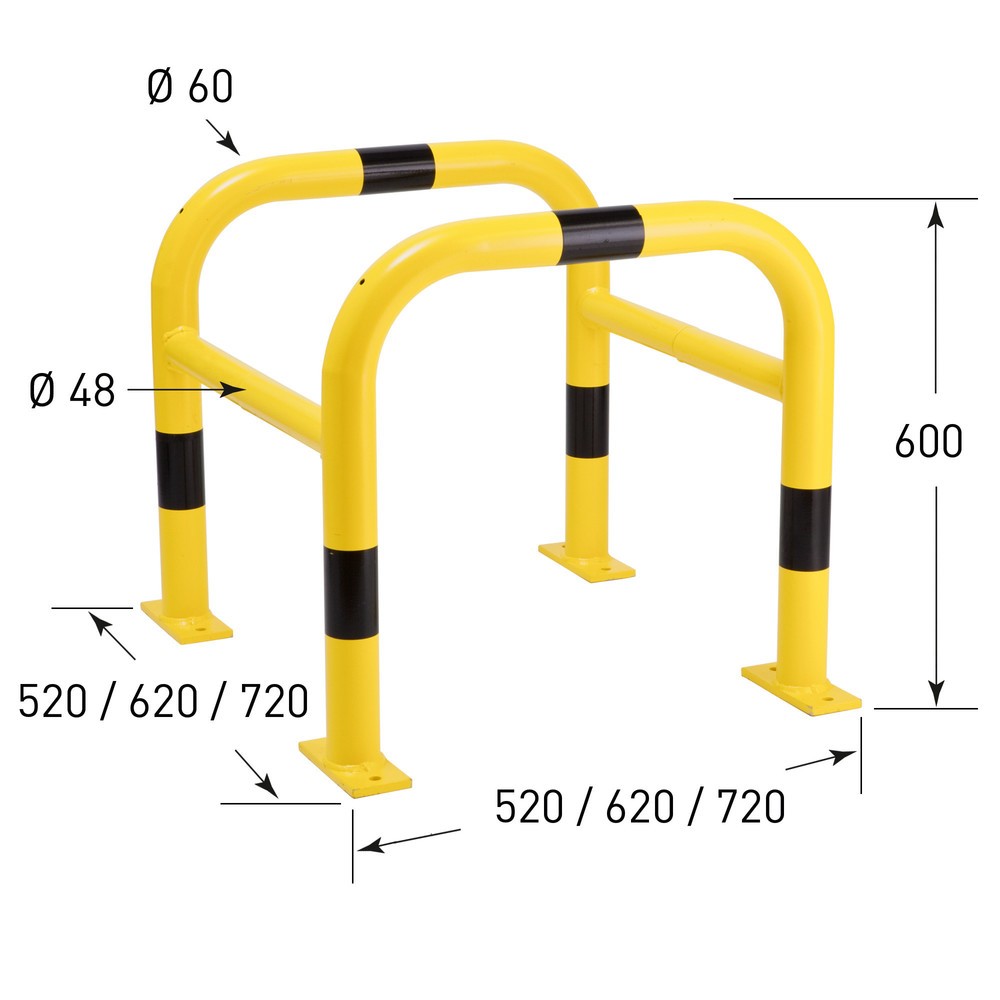 Produktabbildung Nr. 5: MORAVIA Säulen-Anfahrschutz, Außenbereich, feuerverzinkt, Höhe 600 mm, für Säulenmaße (BxT) 500 x 500 mm