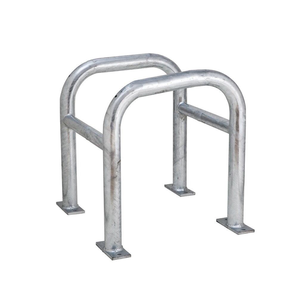 Produktabbildung: MORAVIA Säulen-Anfahrschutz, Außenbereich, feuerverzinkt, Höhe 600 mm, für Säulenmaße (BxT) 400 x 400 mm