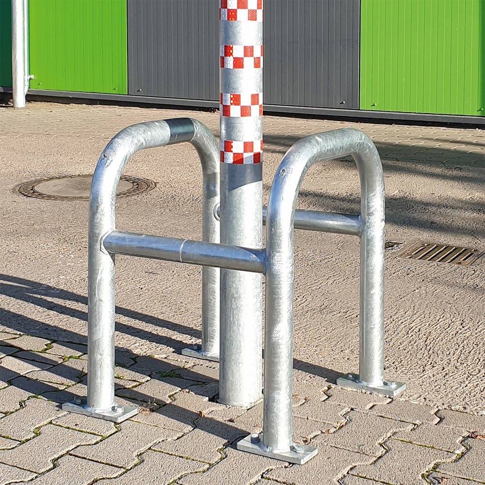 Produktabbildung Nr. 7: MORAVIA Säulen-Anfahrschutz, Außenbereich, feuerverzinkt, Höhe 600 mm, für Säulenmaße (BxT) 500 x 500 mm