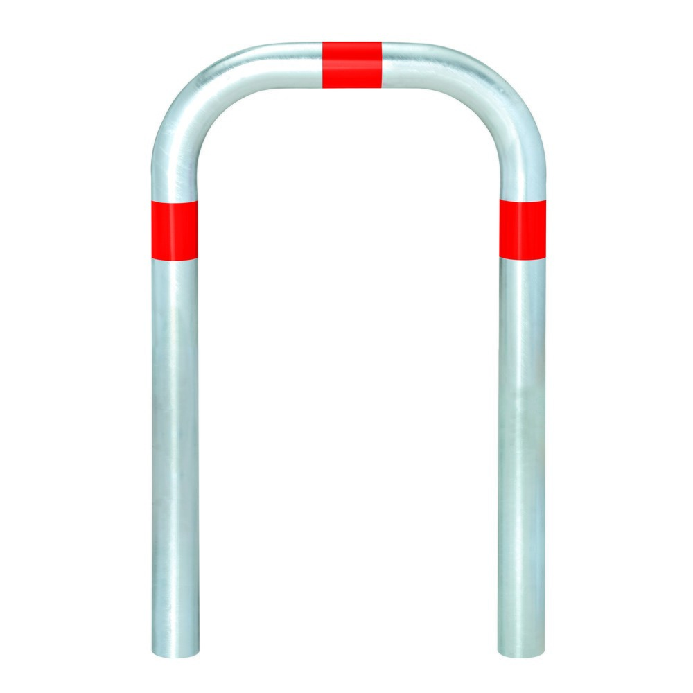 Produktabbildung Nr. 1: MORAVIA Schutzbügel für Ladesäulen, Ø 60 mm, BxH 500 x 500 mm, zum Einbetonieren, rote Reflexringe